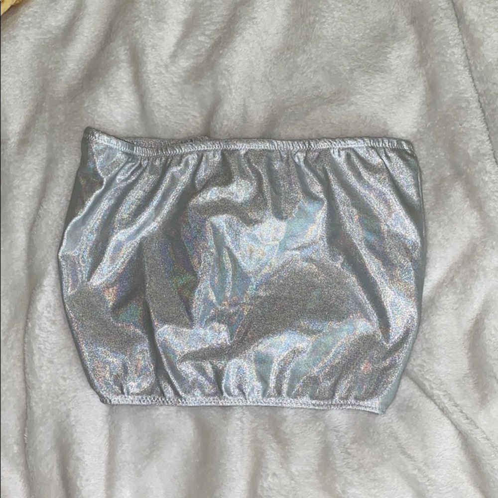 holographic tube top/ bandeau